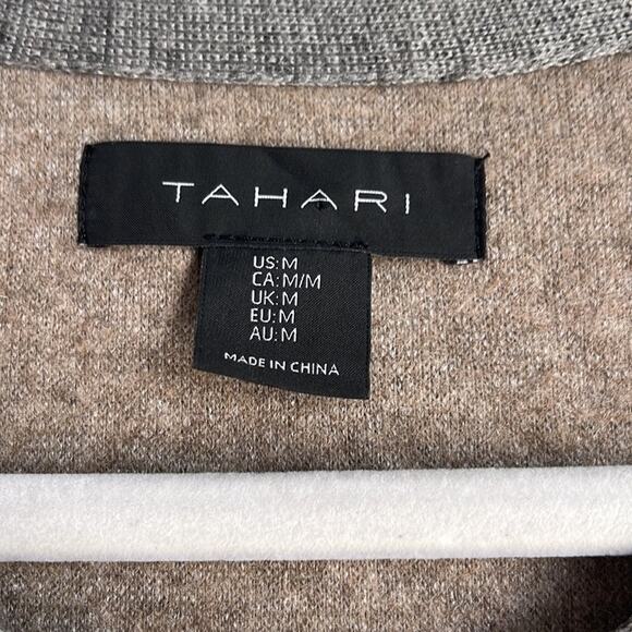 Tahari wool blend crossover front longline fine knit cardigan coat sz M - Picture 6 of 8